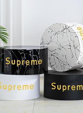 暴力熊摆件底座增高台圆形底座展台模特地台圆柱展示台直播间站台