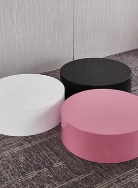 圆柱儿童拍照摄影道具烤漆展示台白色木墩子圆形底座摆件模特地台