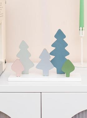 阿楹 奶油北欧书架装饰家居电视柜儿童房可爱木质小摆件拍摄道具