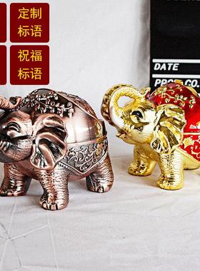 合金制造大小5D大象烟灰缸新款模型金属工艺家居客厅茶室纪念物