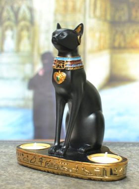 古埃及贝斯特店铺餐厅蜡烛台客厅装饰摆设猫神烛台书房办公室摆件