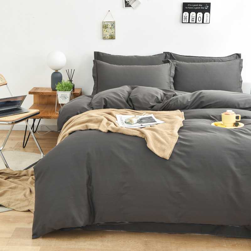 CB@13376棉纯色四件套磨毛三件套1.5棉床单被套1.8m2床上用品 - 图2