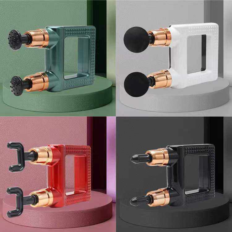 跨境迷你双头筋膜枪按摩器静音震动按摩枪放松按摩充电肌肉松解枪,淘宝优惠券,粉丝福利购,淘宝优惠卷