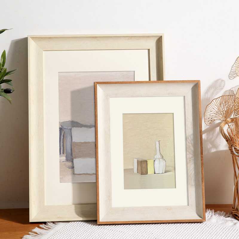 复古画框装裱木质相框挂墙四4k8k八开水彩素描a3a4纸油画框架18寸 - 图0