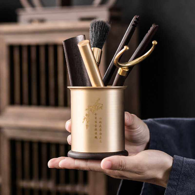 铜木茶道六君子套装茶夹茶勺黑檀木配件茶艺功夫茶具养壶笔茶配件,淘宝优惠券,粉丝福利购,淘宝优惠卷