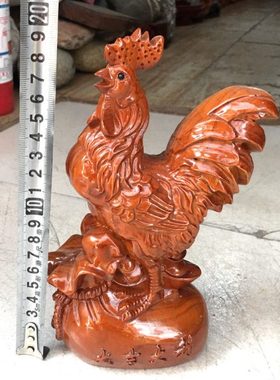 桃木立体雕刻鸡摆设摆件属相饰品工艺品家居店铺办公室饰品