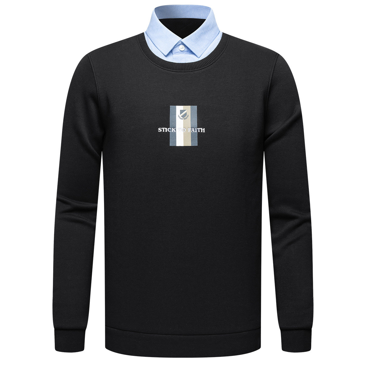 HODO/红豆加绒加厚保暖加倍假两件衬衫领针织衫男商务易打理毛衣,淘宝优惠券,粉丝福利购,淘宝优惠卷