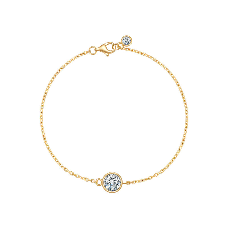 18K金培育钻石一克拉圆钻泡泡手链女单钻真钻手饰叠戴款,淘宝优惠券,粉丝福利购,淘宝优惠卷