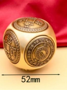 真铜黄铜a六面转转钱手把件赚钱纯铜把玩件财摆件