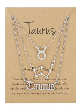 十二星座项炼三件套符号星M古英文星座三件套