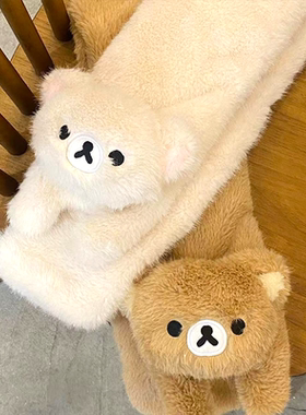 轻松熊冬季加厚保暖围巾