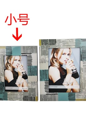 现代创意木质烤漆相框p摆件客厅6寸7寸家居床头摆台样板房软装饰