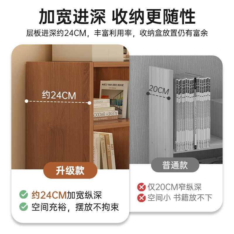 实木芯书架落地置物架靠墙自由组合格子柜储物矮柜家用书柜杂物柜 - 图2