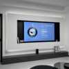 Stainless steel TV niche living room background wall metal TV cabinet embedded 65/75/85/100 inch niche