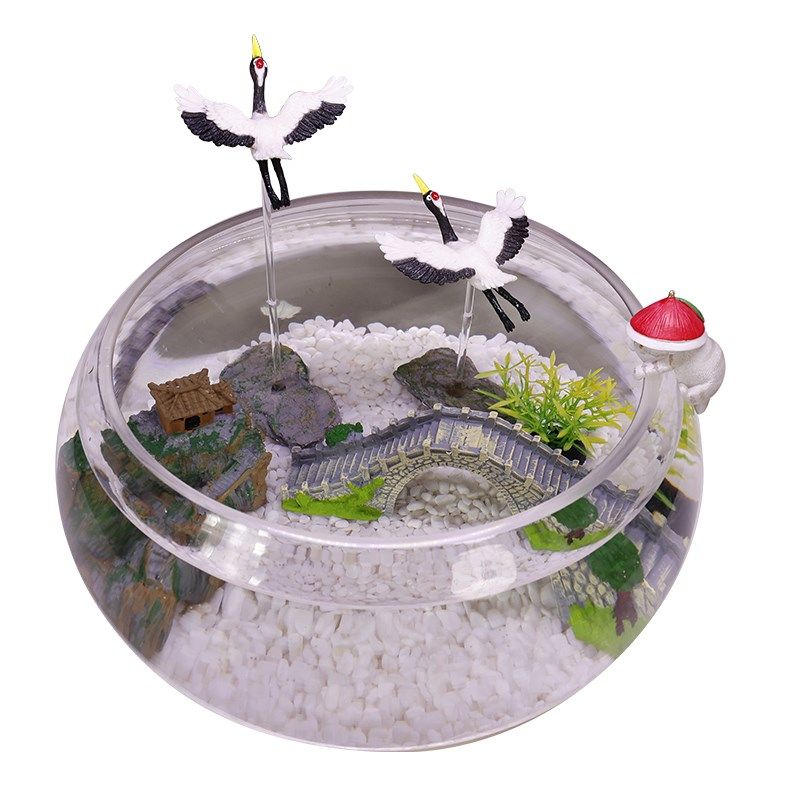 圆鱼缸造景套餐小型桌面鱼缸金鱼缸装饰品摆件景观一整套内饰卡通,淘宝优惠券,粉丝福利购,淘宝优惠卷