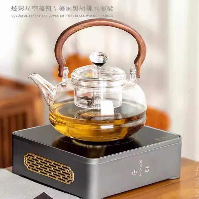 禾器雅澜壶大容量1100ml煮茶壶高硼硅玻璃烧水壶家用电陶炉煮茶器,淘宝优惠券,粉丝福利购,淘宝优惠卷