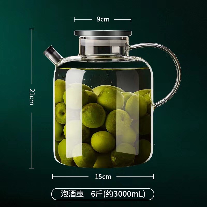 Bubble wine bottle glass wine tank empty bottle p high borosilicate bayberry green plum bubble wine container special high-end sealed tank wine