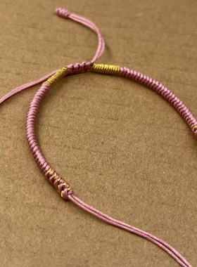 DELTA半成品的手绳可穿转x运珠平安扣情侣吊坠饰品红绳金刚结手链