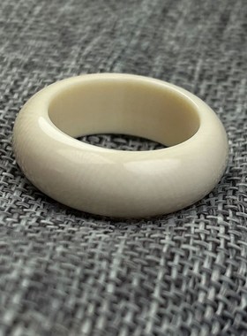 猛犸牙素面戒指指环简约时尚x男女情侣素圈小跑环大内径文玩跑环