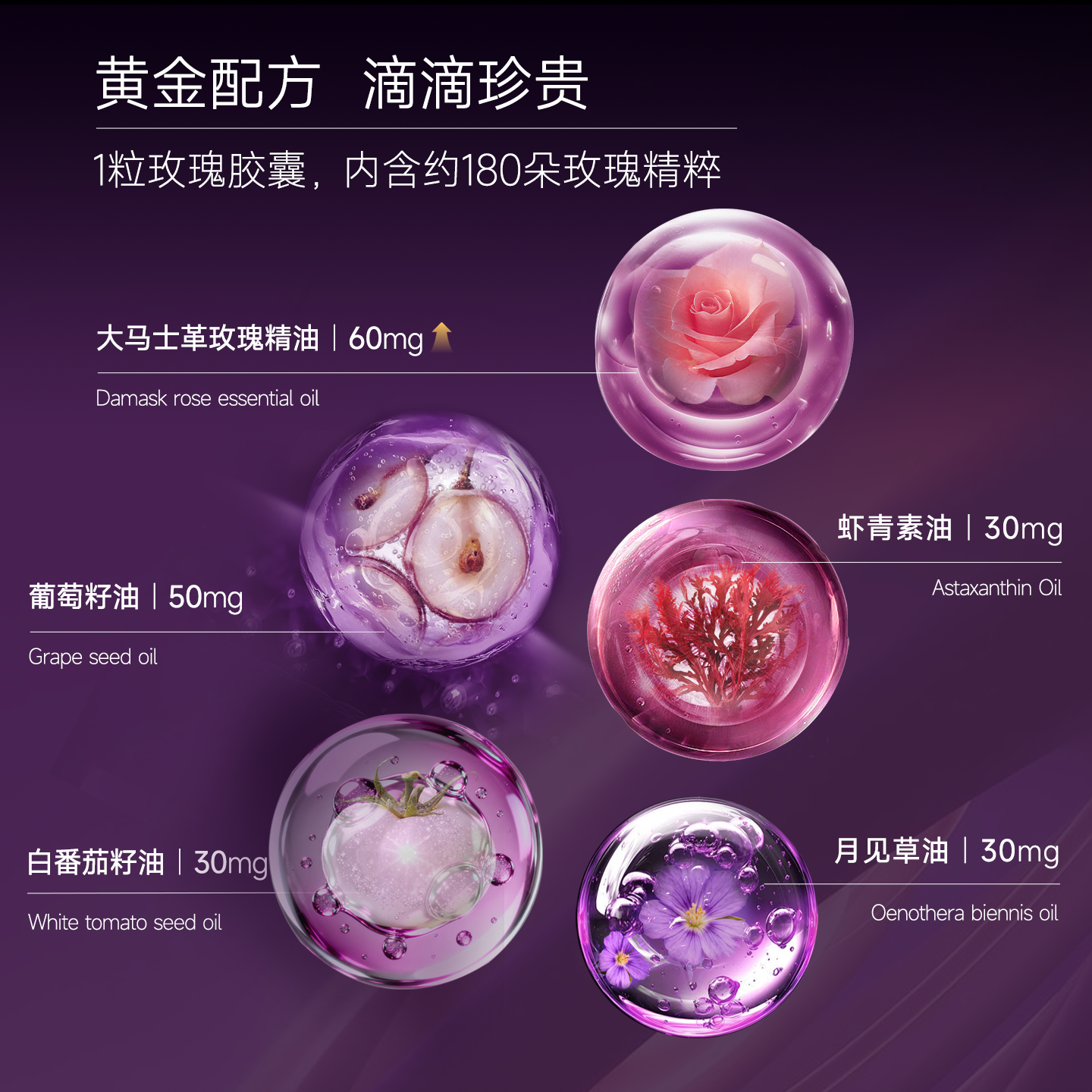 Aibest大马士革玫瑰精油胶囊口服玫瑰精油葡萄籽虾青素白番茄,淘宝优惠券,粉丝福利购,淘宝优惠卷