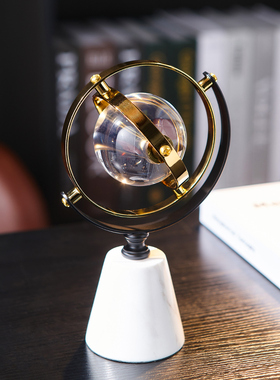 水晶地球仪摆件轻奢高档客厅办公室桌面创意电视柜.酒柜装饰品