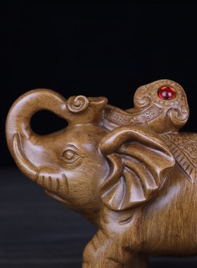 小号纳大象摆件桌面动物创意装饰客厅玄K关酒柜办公室吉祥工艺品