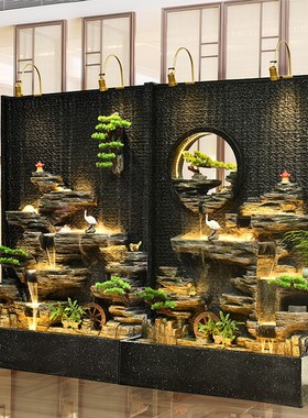 假山流水喷泉摆件户外花园庭院别墅公J司鱼池景观造景水幕墙屏风