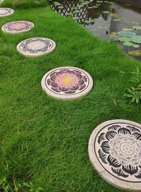 庭院踏步c石汀步石花园文化砖垫脚石草坪仿古脚踏石户外别墅铺路