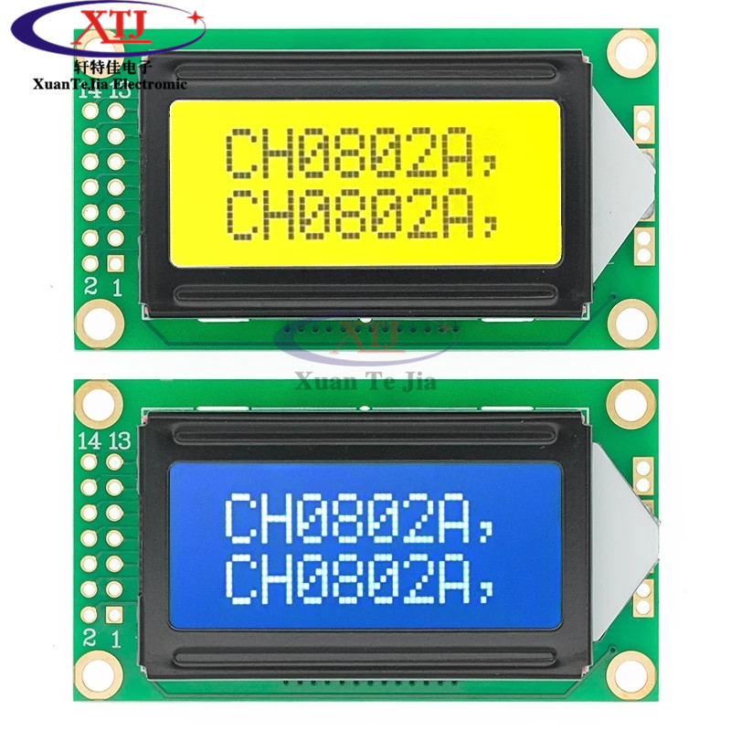 LCD0802A 字符型液晶屏 8*2行 黄绿色 蓝色屏 液晶屏 5V LCM0802A - 图0