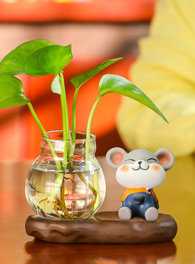 创意水培办公室可爱小摆件客厅房间卧室桌面儿童房家居装饰品花瓶