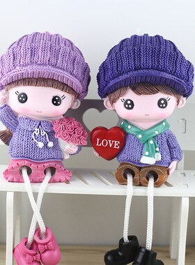 中秋国庆节礼物网红家居桌面小摆件客厅酒柜房间装饰呆萌吊脚娃娃