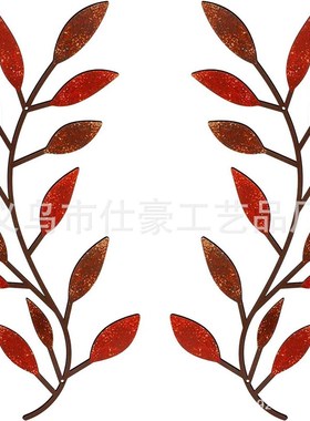 新款铁艺树叶墙h面装饰金属橄榄叶壁挂黑色烤漆艺术壁挂客厅装饰