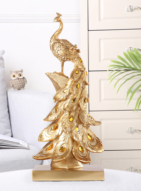 创意情侣孔雀树脂家居装饰品摆件欧式客厅电视柜橱柜酒柜结婚礼物