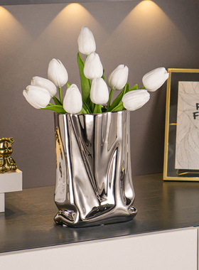 轻奢入户鞋柜电镀银摆件家居饰品套装客厅玄关餐边柜酒柜软装饰品