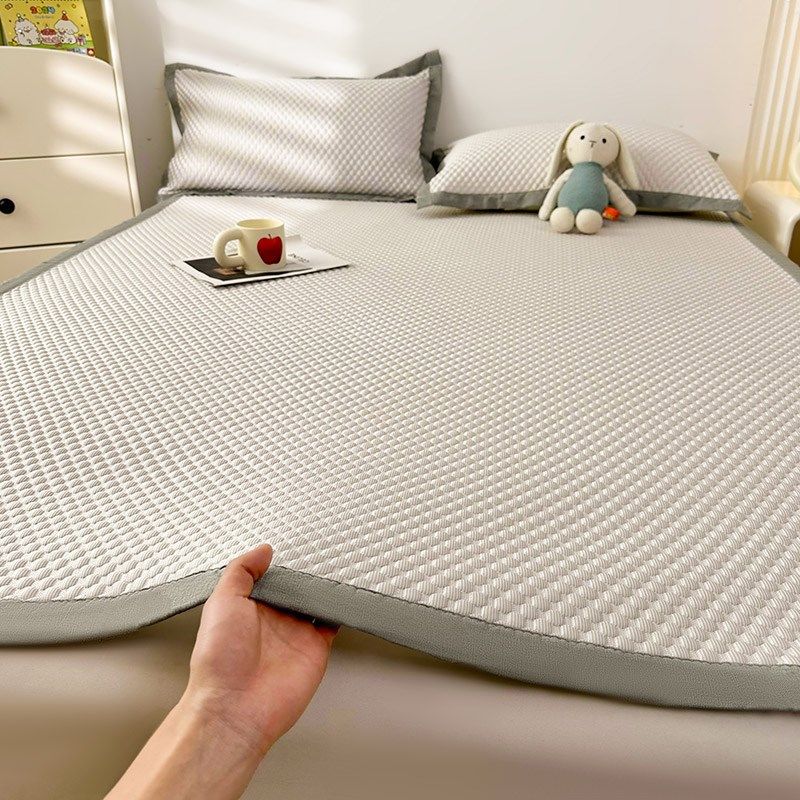 2024夏季新款冰丝豆豆凉席床垫三件套夏天学生宿舍可水洗单人席子,淘宝优惠券,粉丝福利购,淘宝优惠卷