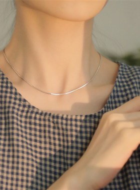 S925银精工时N尚蛇骨炼项炼