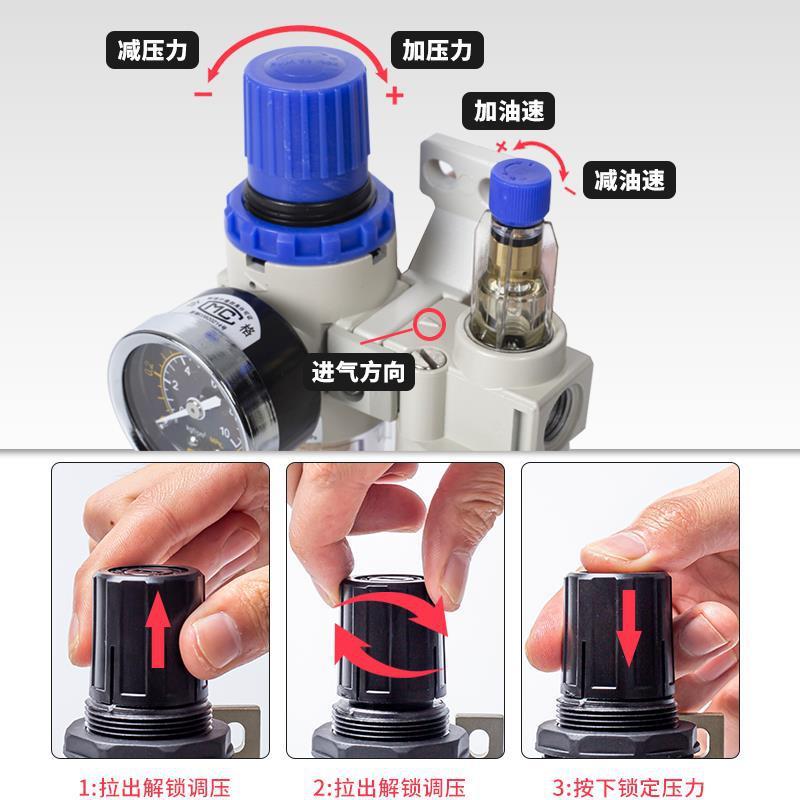三联件气源处理器调压阀空压机油水分离过滤器气压自动调节afc200 - 图0