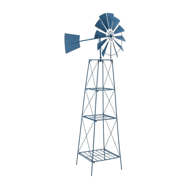 铁艺风车花架户外园艺植物爬藤月季展示架花园摆件旋转庭院置物架,淘宝优惠券,粉丝福利购,淘宝优惠卷