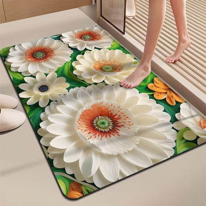 3D卫生间地垫硅藻泥浴室门口吸水脚垫速干厨房防滑垫厕所进门地毯,淘宝优惠券,粉丝福利购,淘宝优惠卷