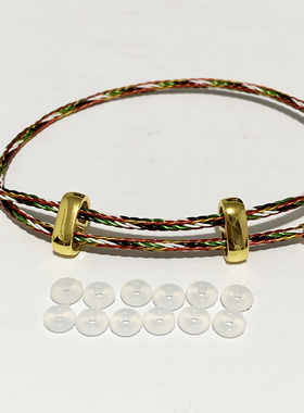 2mm细款钢丝绳皮绳手链可穿3D硬D金饰品手绳转运珠路路通配绳红绳