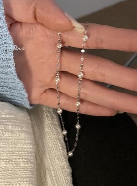 满天星珍珠项链女轻奢小众设计高级感简约颈链锁骨链2024新款爆款