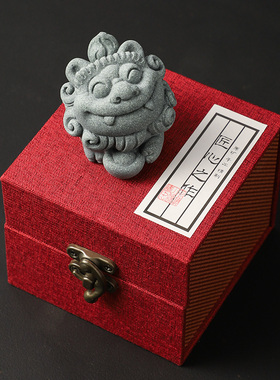 国风石狮子情绪治愈系小玩意茶宠工D艺品装饰摆件创意教师学生礼