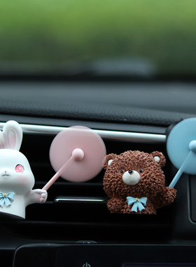 可爱小猪汽车空调出风口小摆件副驾驶装饰车内饰品女生车载香薰