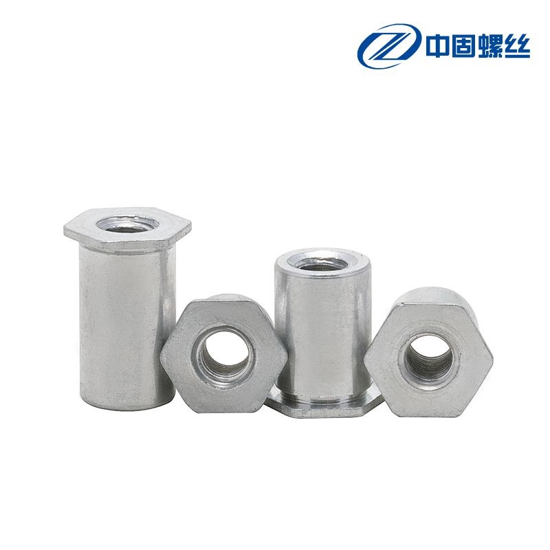 不锈钢304通孔压铆螺母柱SOS压铆螺柱国标内螺纹压铆件M2M3M4M5M6 - 图0