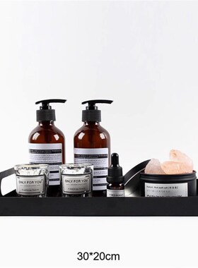 卫生间样板房软装饰品浴室洗手台按压瓶扩香石香薰收.纳托盘摆件