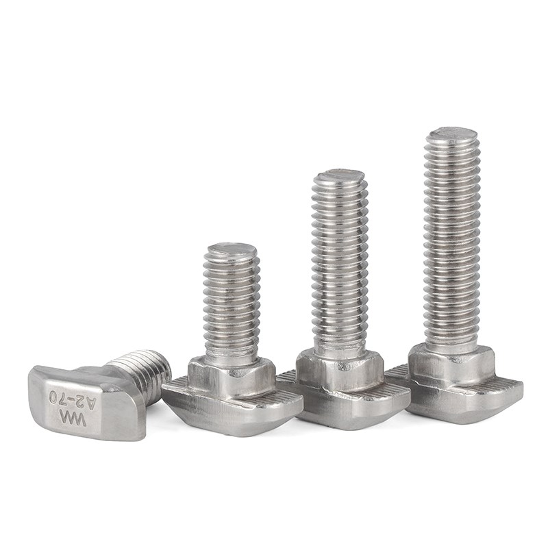 304不锈钢欧标T型螺丝铝型材配件螺钉T形螺栓M6M8 30型40型45型L - 图2