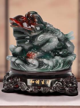 招财金蟾摆件大号三足蟾蜍开业礼品金蝉店铺办公室收银台装饰品