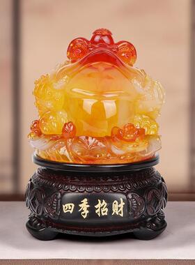 金蟾摆件招财大号三足蟾蜍开业礼品金蝉店铺办公室收银台装饰品