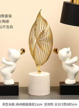 轻奢高档客厅酒柜电m视柜摆件现代家居博古架创意工艺饰品摆设物