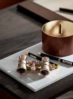 现代样板房客厅创意望眼镜摆件w样品屋展示中心茶几托盘收纳储物